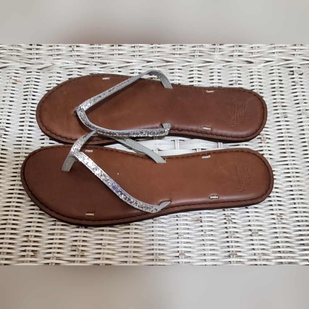 Abercrombie & Fitch Silver Glitter Sandal